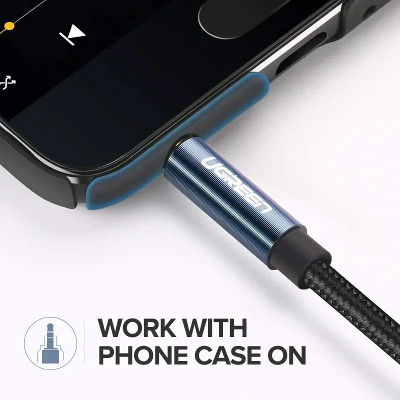 UGREEN cavo Audio maschio-maschio da 3.5mm cavo Aux intrecciato in Nylon adattatore di ingresso ausiliario Audio per cuffie altoparlante per auto
