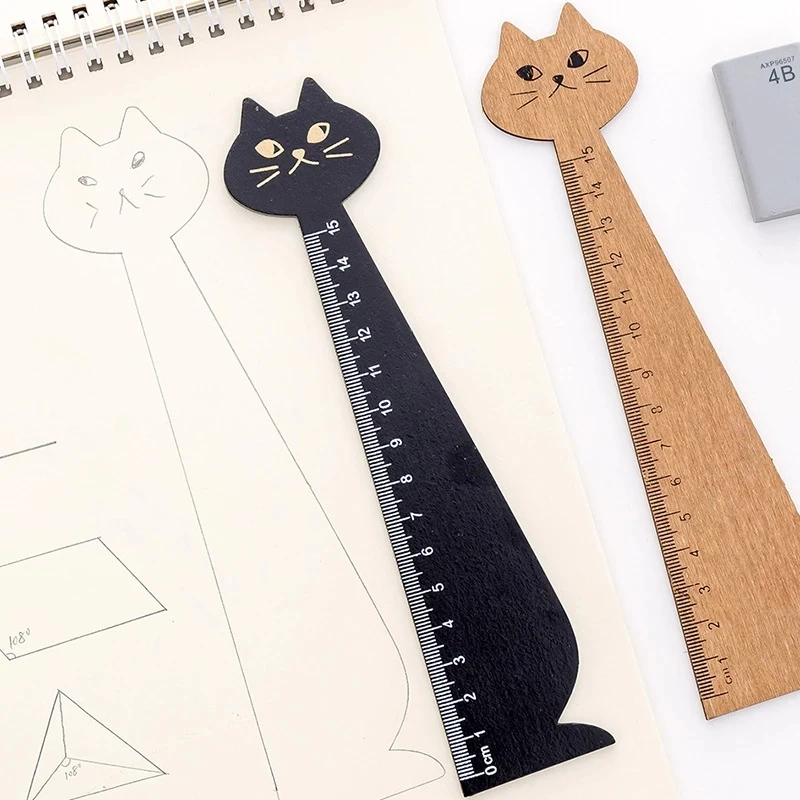 Regla 15cm Con Forma De Garra De Gato - Rosa, Plástico Duradero Para Dibujo Y Medición
