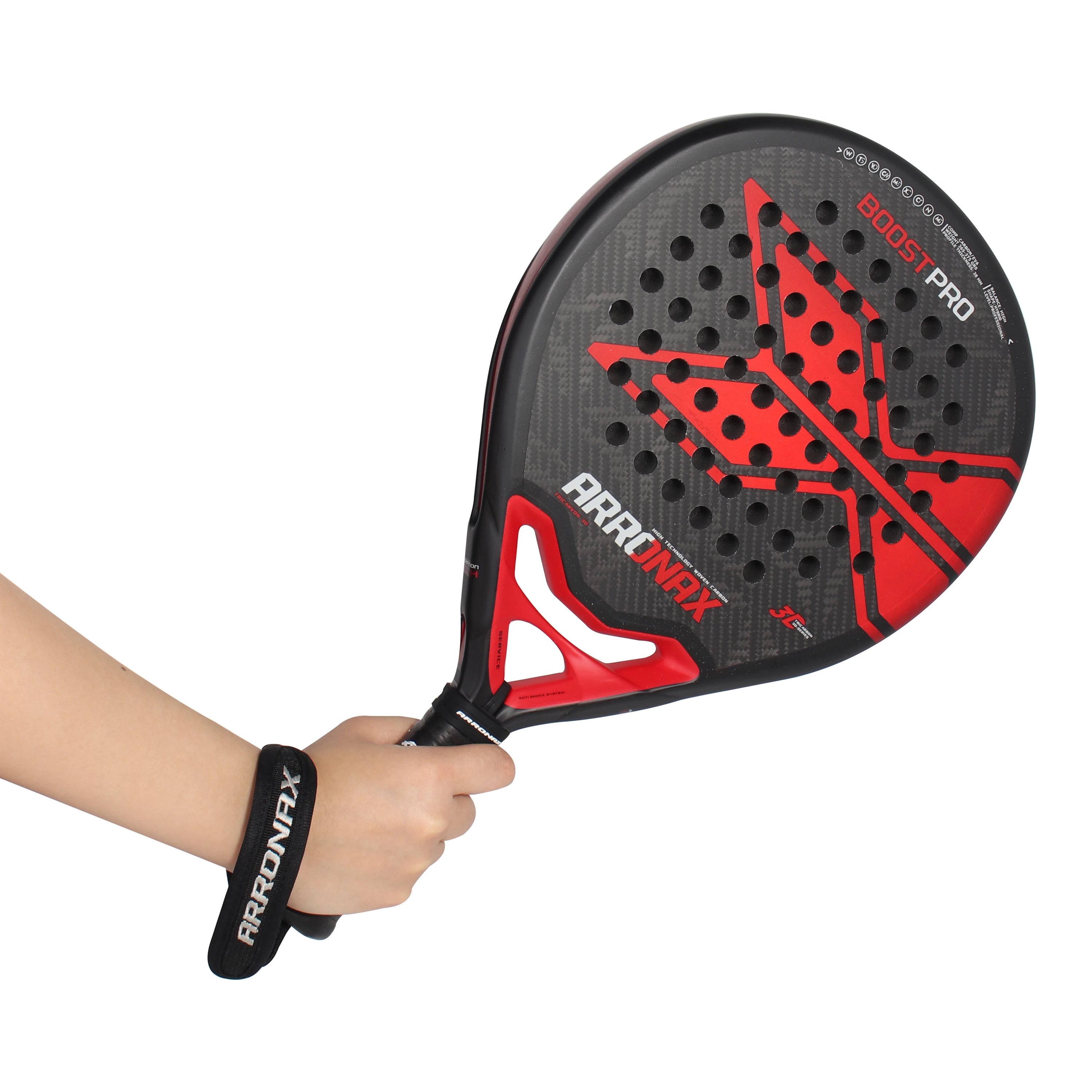 Raquette de padel 3K 12K 18K en fibre de verre, surface rugueuse, haute stabilité avec EVA SOFT Memory