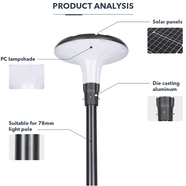 Good Quality Outdoor Light Solar System Powered Available Custom Post Lamp LED Garden Lights
