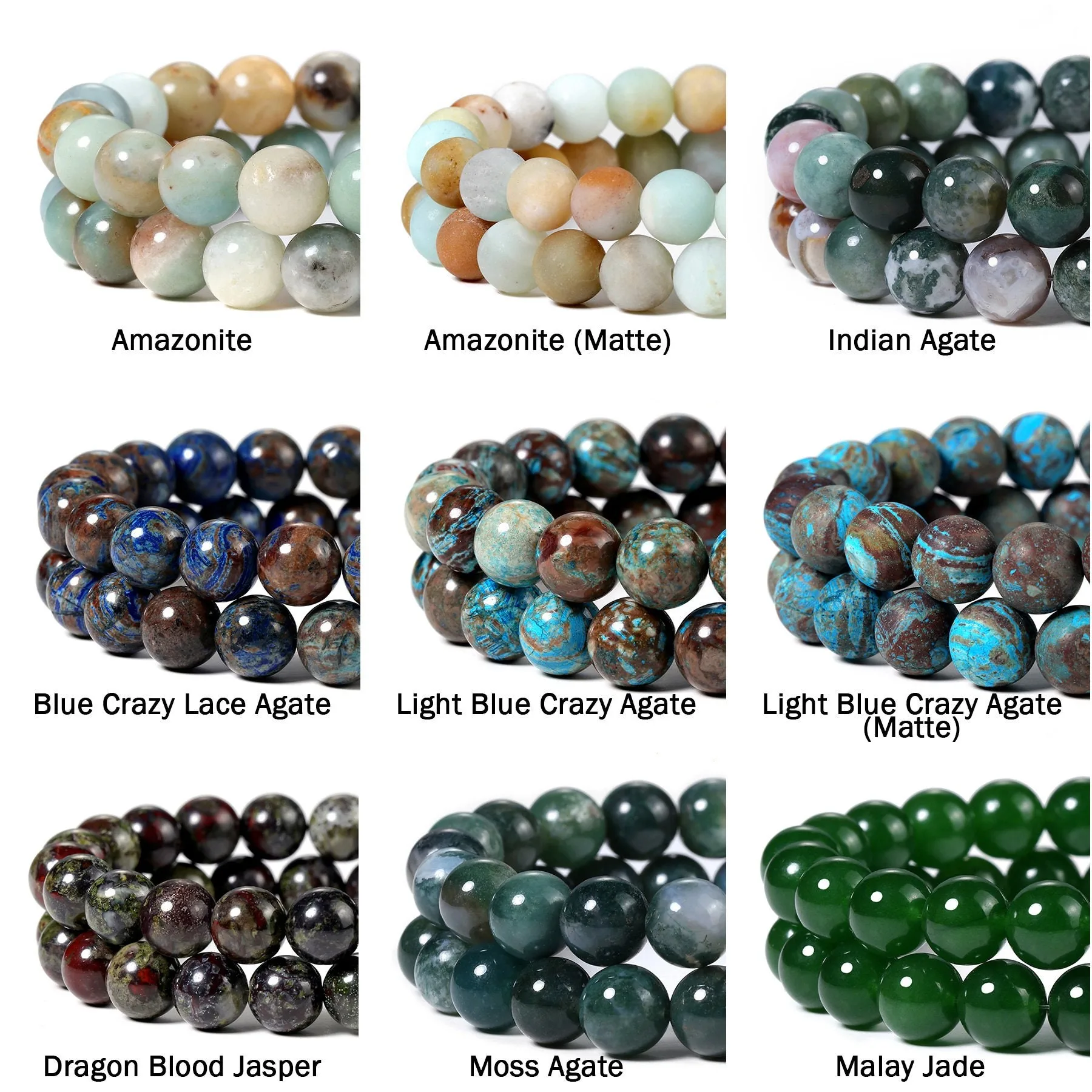 2024 Wholesale Stone Bead Manufacturer Genuine Natural 8mm Gemstone