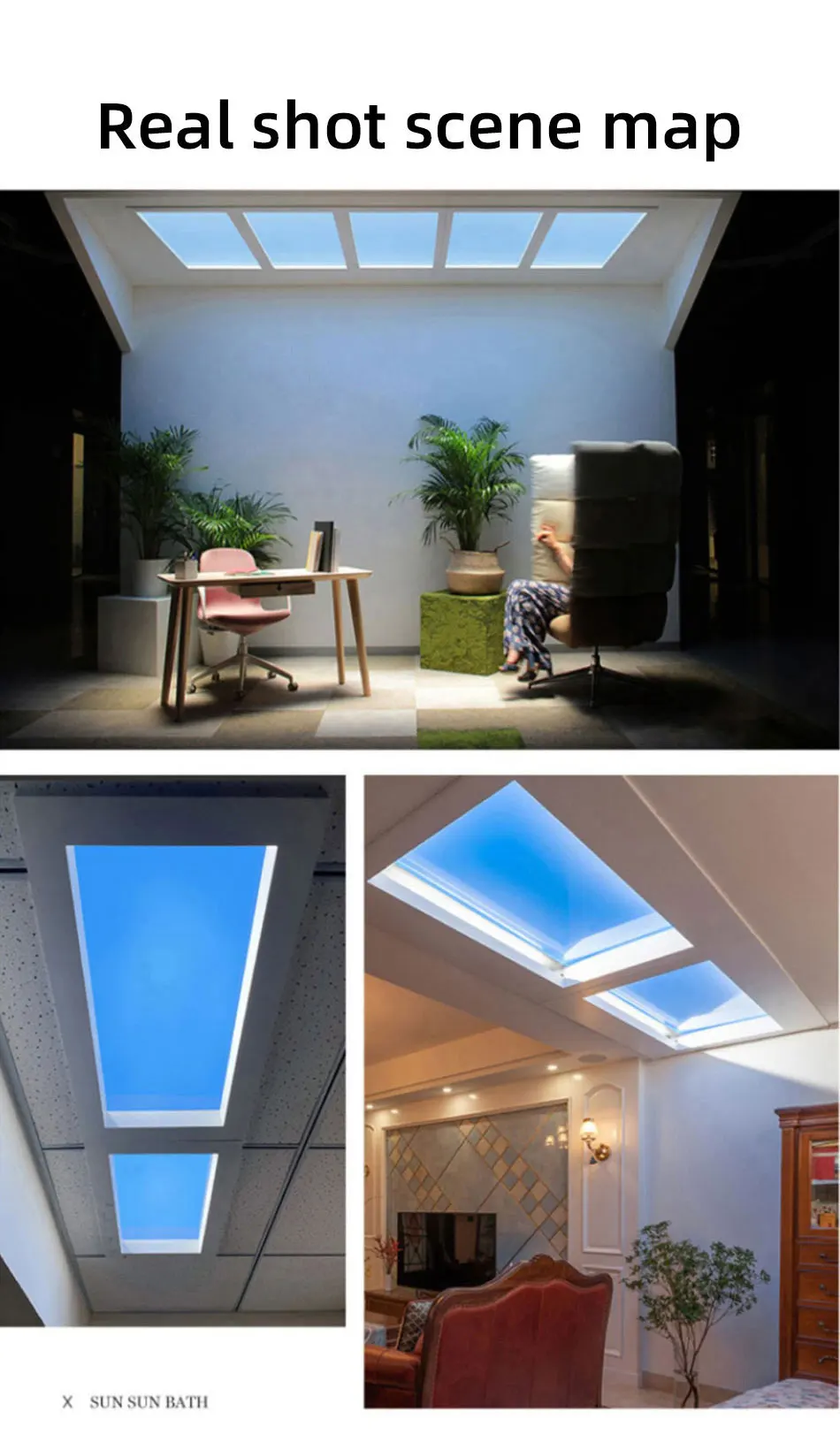 Smart Ceiling Light Rgb Tuya App Led Blue Sky Ceiling Light Panel Bedroom Sky Lights Roof