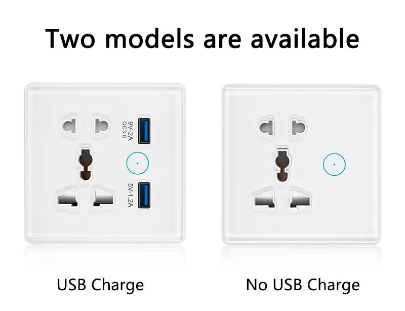 Tuya WiFi Smart Socket Switch Universal Plug for EU UK Quick Charge 3.0 B Port 16A Wall Socket 2 Compatible Alexa Google Home