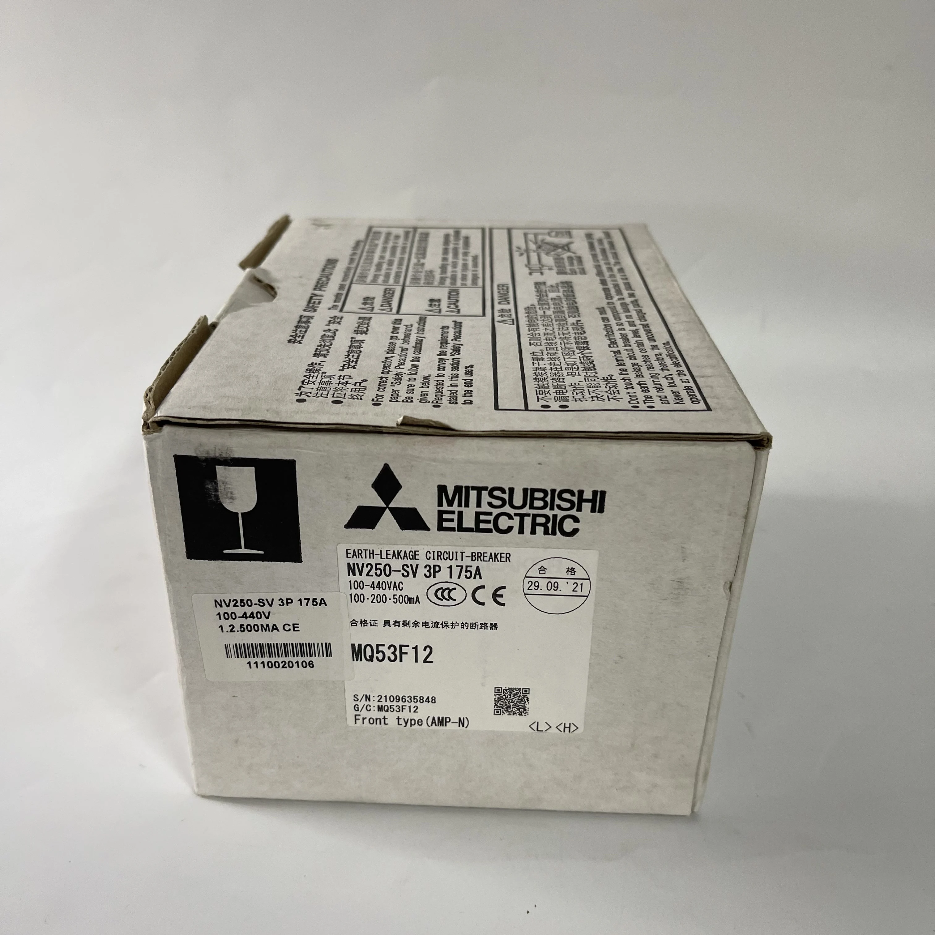 Mitsubishi Earth-Leakage Circuit Breaker NV250-SV 3P 175A Mitsubishi Earth-Leakage Circuit Breaker NV250-SV 3P 175A
