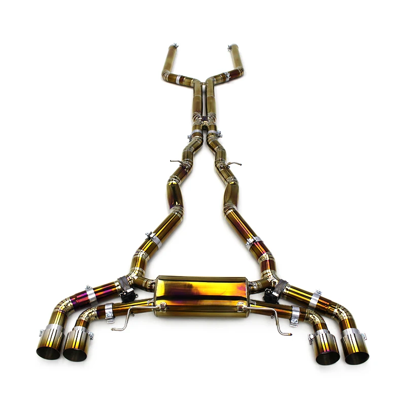 Boska チタン製キャットバックエキゾーストマフラーバルブ付き カー