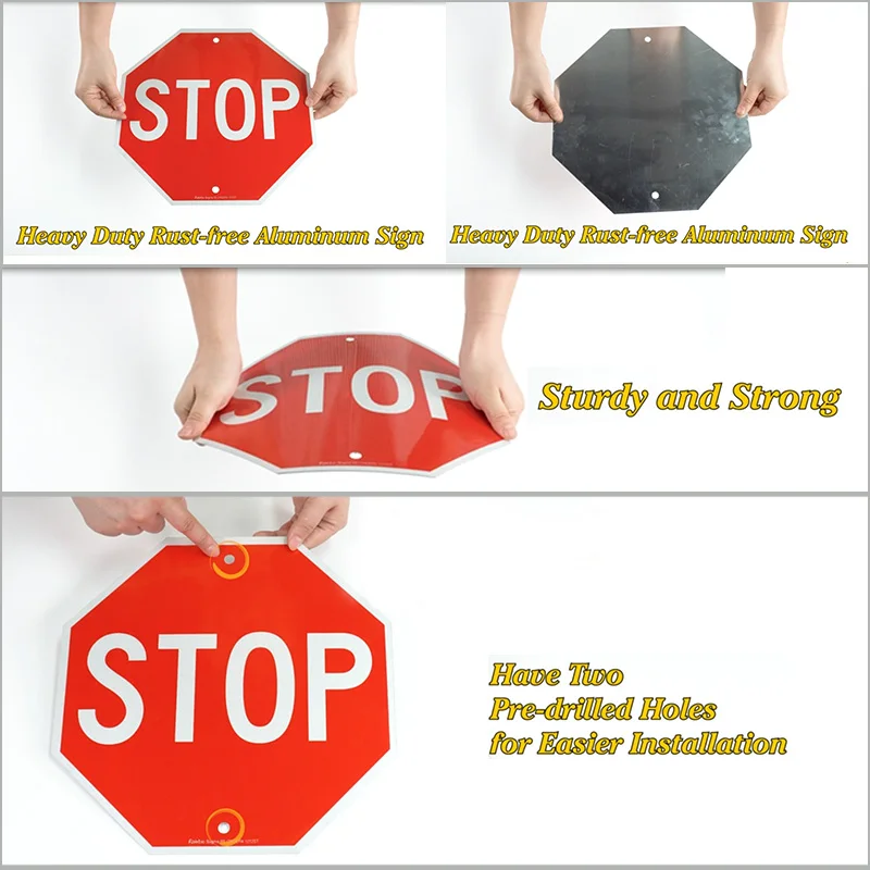 Custom Danger Traffic Warning Signs for Sale Yellow Triangle Kids Slow Down Road Sign Chart Red Diamond Shape Traffic Stop Signs