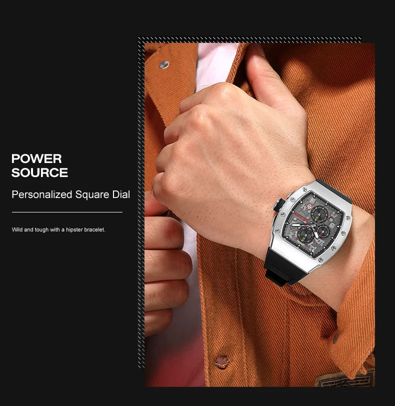 MEGIR 8411 Luxury Business Men's Quartz Wristwatch Fashion Blue Silicone Waterproof Luminous Pointer Dial Custom Watch