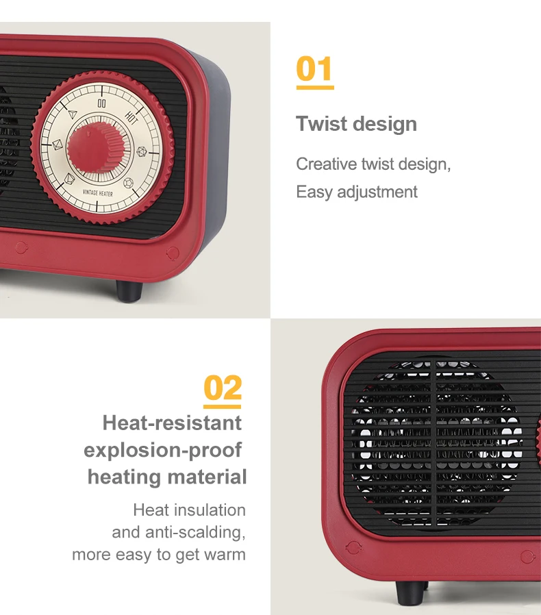 Old School Hands Warmer Foot Heater For Ladies Desktop Small Home Use Hot Wind Hot Air Machine PTC Ceramic Heating