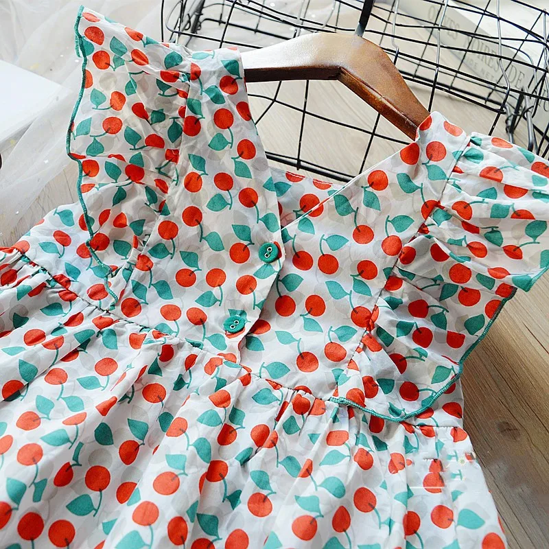 Импортные товары; Оптовая продажа; Детская летняя одежда для девочек, новинка, зимняя детская куртка с цветочным узором с короткими рукавами милое платье