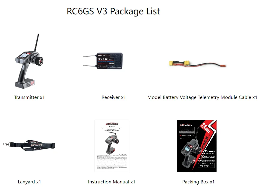 Factory Radiolink Radio Surface Transmitter Rc6gs V3 7 Channels Dual ...