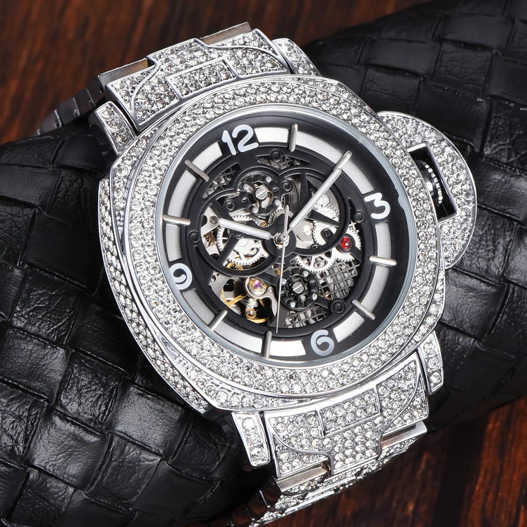 Missfox Luxury Iced Out Mechanical Watch for Men - Diamond Iced