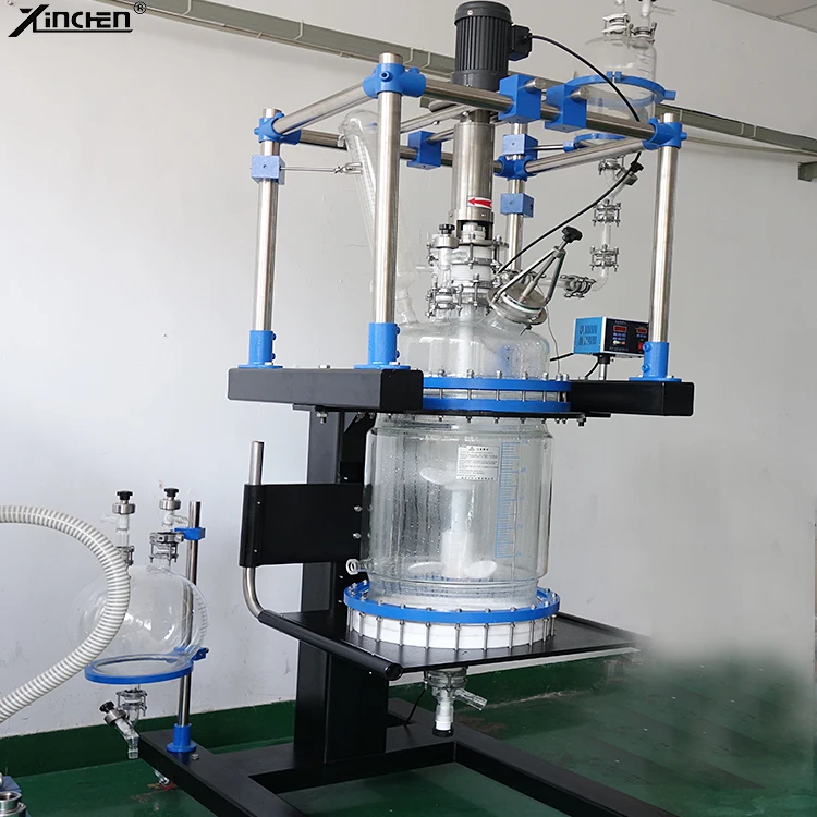 Lab Chemical Bioreactor Jacketed Glass Agitator 100L Crystallization Filter Glass Reactor with Chemical Continuous Stirring Tank supplier