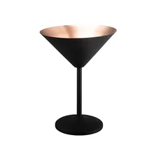 Stainless steel martini cup wholesale whisky glass goblet wine with triangle glass Champagne Cup