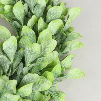 Alvinlite 40cm Ghirlanda di Foglie Verdi Artificiali|Ghirlanda di Bosso Rotonda Ghirlanda Verde per Esterni Porta D'Ingresso Parete Finestra Decorazioni per Feste Ghirlanda Finestra