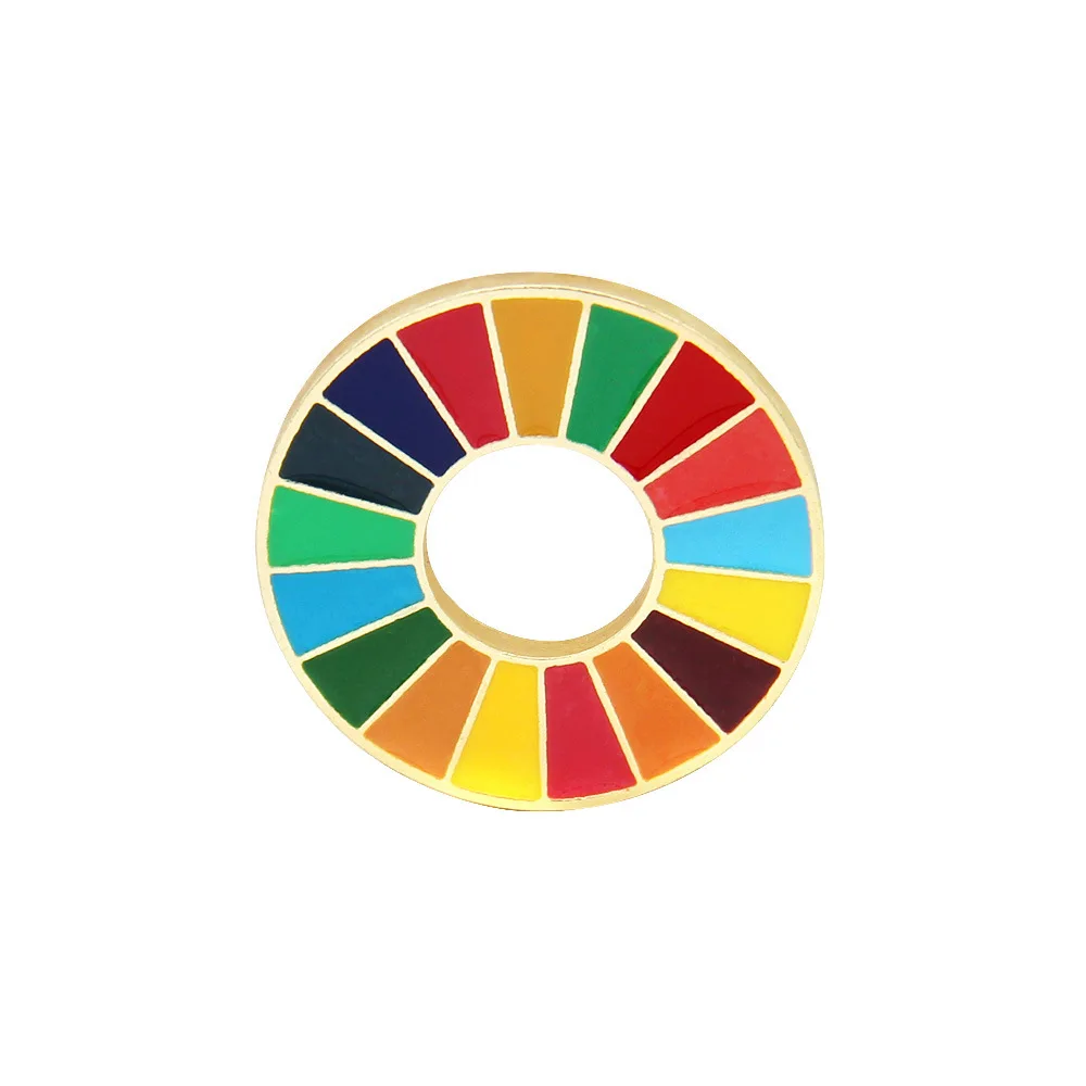 Custom Un Sustainable Development Goals Lapel Pin Badge Metal Rainbow ...