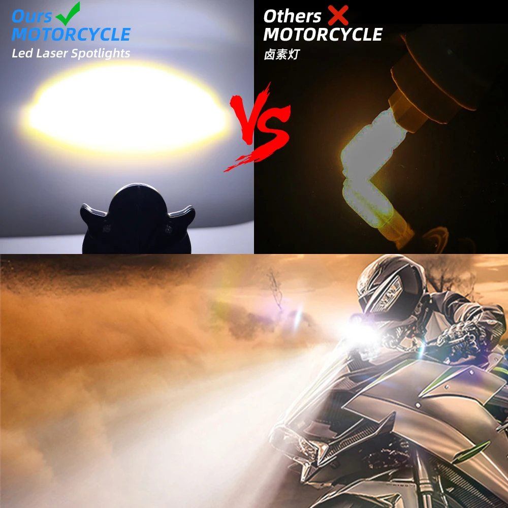 Owl 3-Eye LED Motorcycle Headlight - Waterproof Aluminum Flashing Light ...