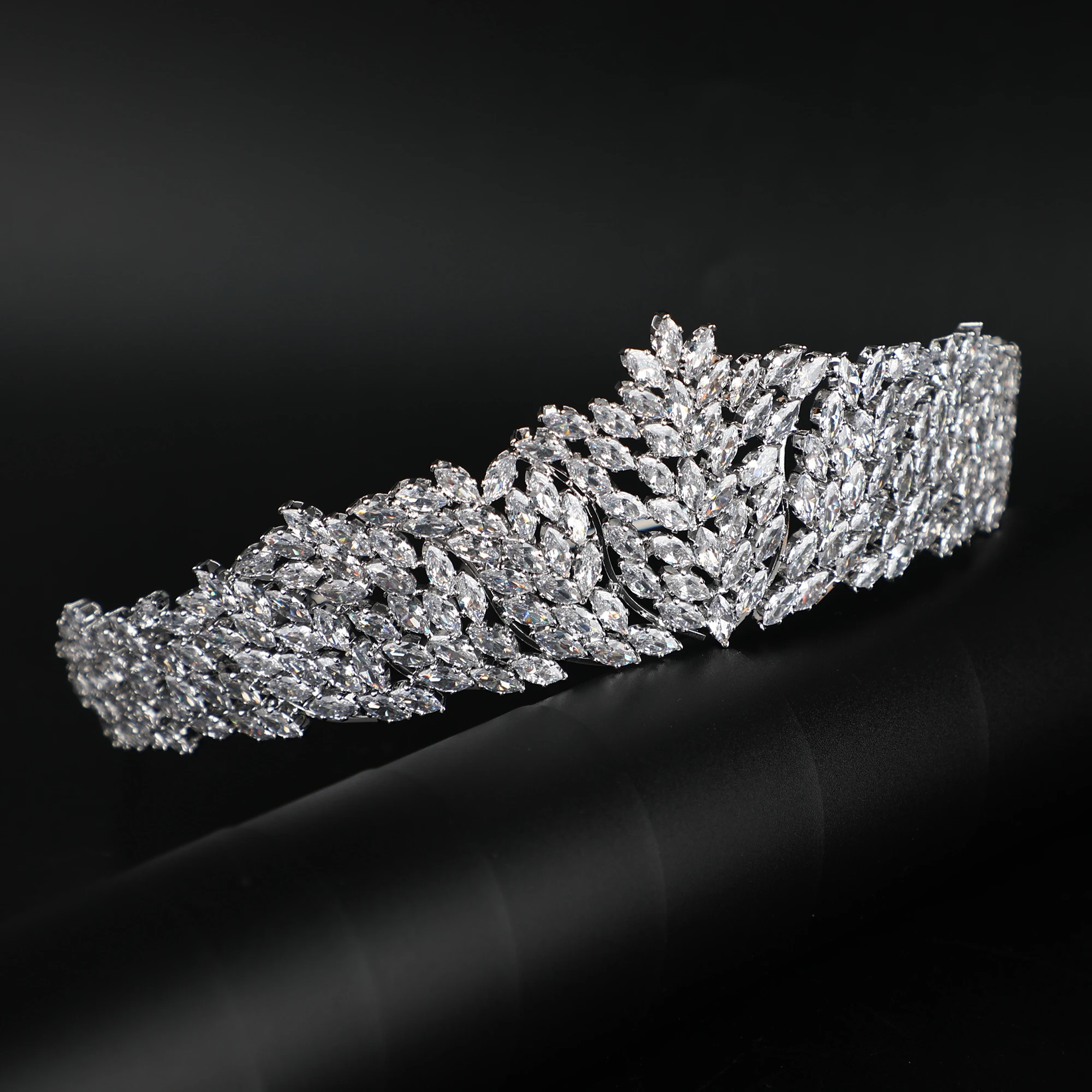 Platinum Plated Cubic Zirconia Tiara Wedding Hair Accessory 5.5\