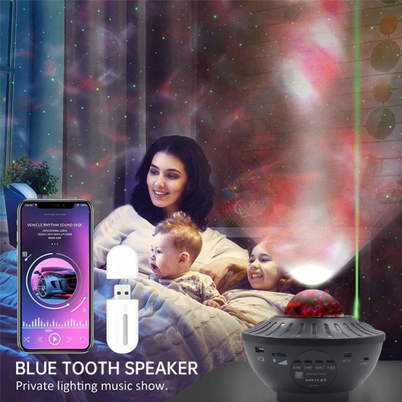 Alibaba 2024  Hot Selling Remote Controlled LED Laser Galaxy Sky Projector Star Starry Night Light Projector