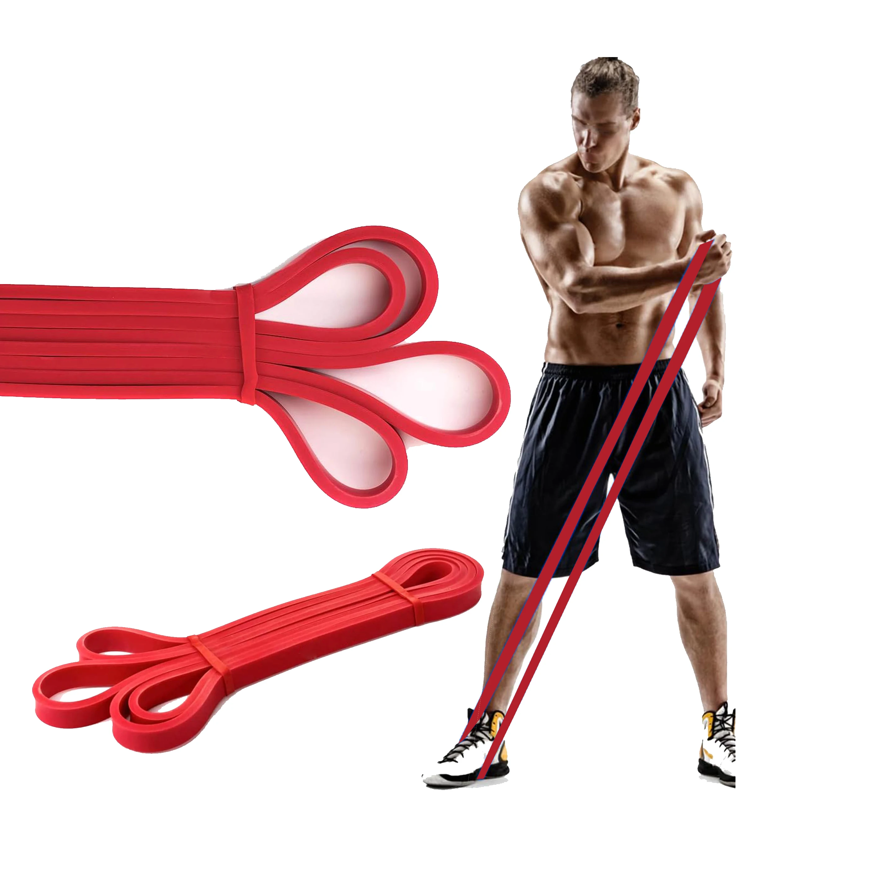 Red Loop Resistance Bands for Home Gym Workout Equipment OEM