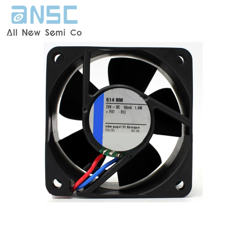 Original Axial flow fan 614NM 24V 6025 1.4W 4100RPM 20.6CFM Mute servo controller Forklift FANUC Computer fan