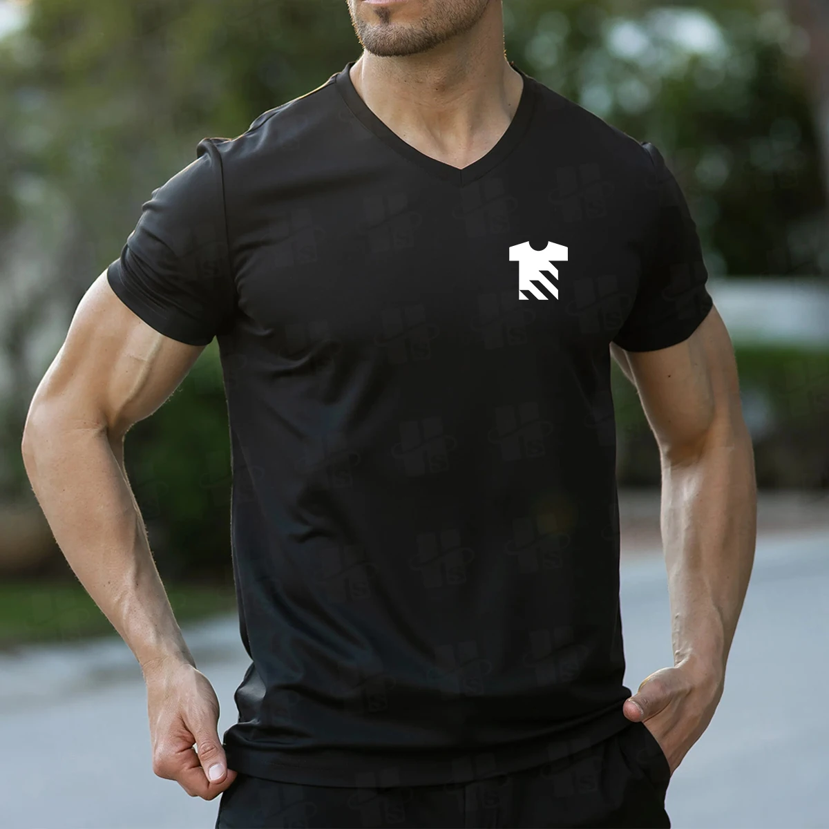 Oem Men Apparels Vneck Regular Fit Top Blank Plain Athletic Training Sports Gym T Shirt White Tee Mens V Neck Tshirts