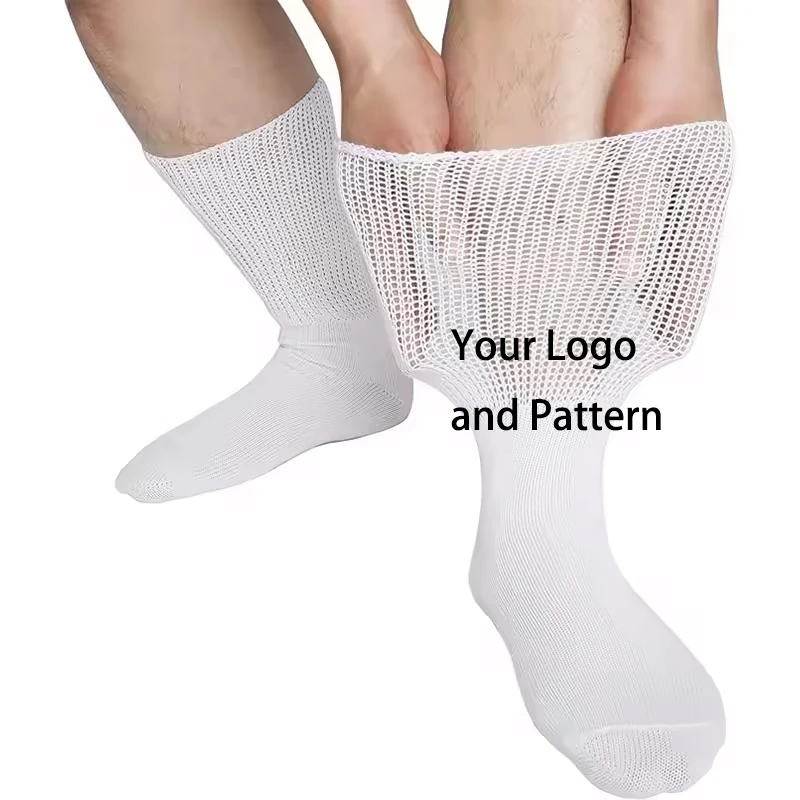 Custom Printed Soft Diabetic Socks Unisex Bamboo Non-binding Diabetic Compression Socks