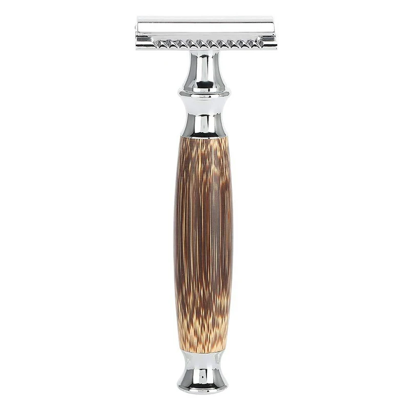eco friendly Mens Underarm long handle Wooden Olive Disposable Bamboo Safety Razor
