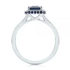 Emerald Ring Design Emerald Ring 925 Sterling Silver Emerald Cut Blue Sapphire Ring Blue Sapphire Halo Wedding Ring For Women