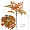 Hoja de madera lacada de una sola bifurcación, rojo otoño