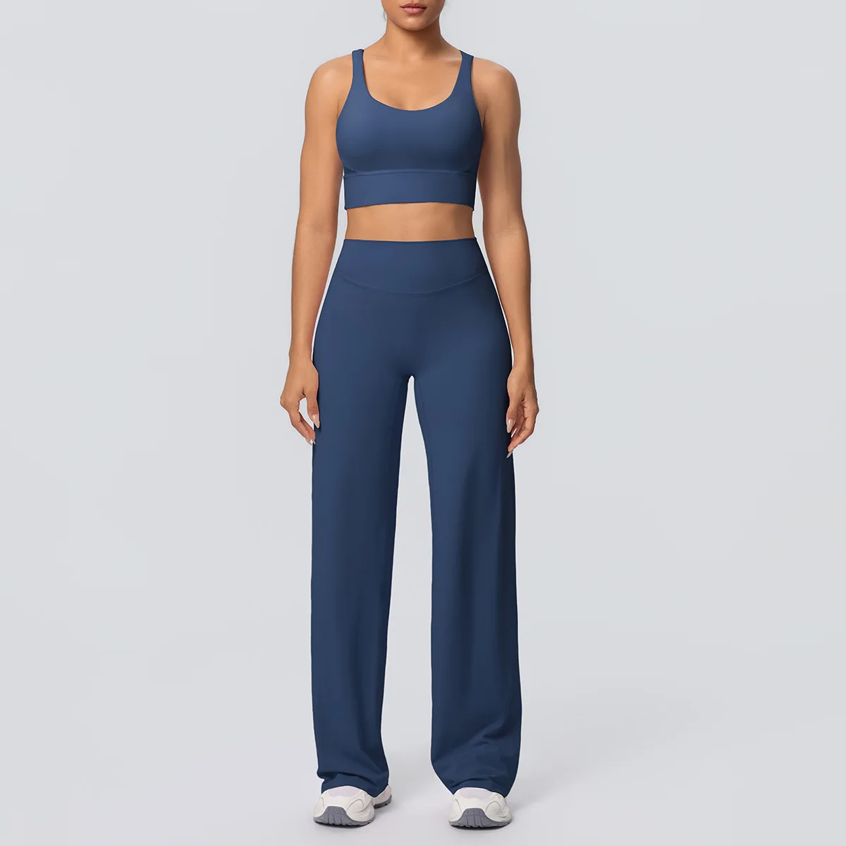 MCDUII Cross Beauty Breathable for 2-Piece Set High Waist Slim-fit Yoga Wide-leg Pants R preview