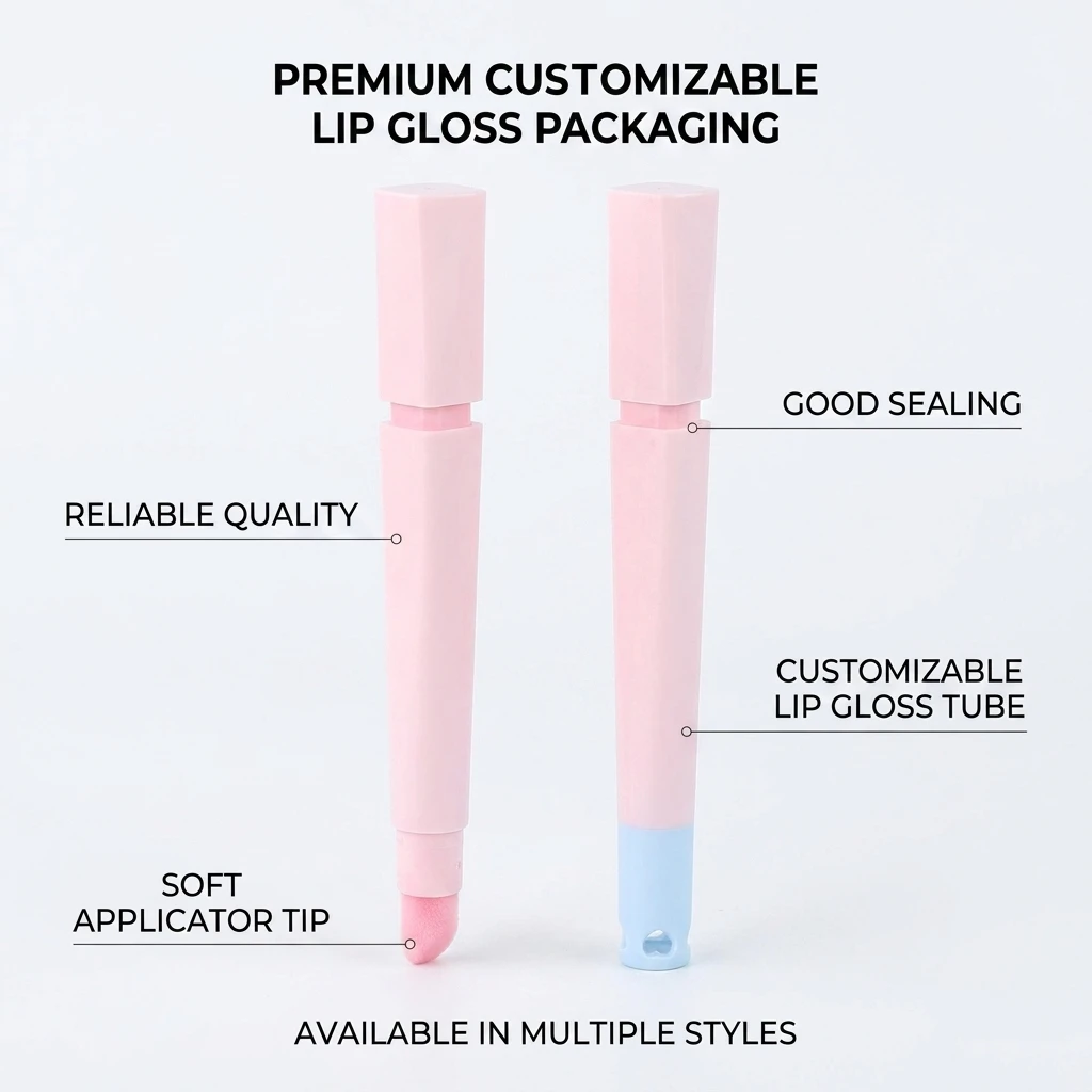 Custom Square Lip Gloss Tube Scene Image