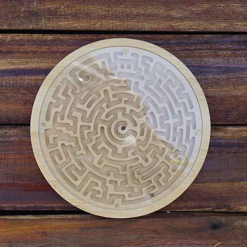 Wooden round maze game children‘s concentration training game intelligence development maze toy