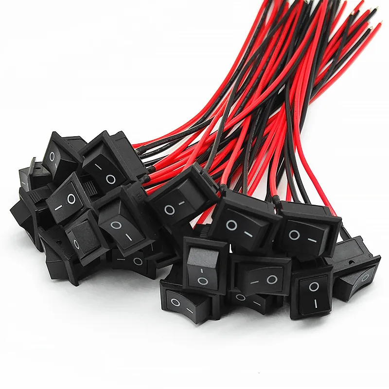 Pre Wired Rocker Switch Box KCD1 Pre-Wired Rocker Switch 15x21mm | SPST 2-Position ON/OFF with Wire ...