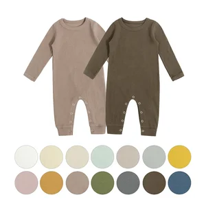 Latest Fashion Organic Cotton Baby Bodysuit Autumn Long Sleeve Kids Growsuits Jumpsuit