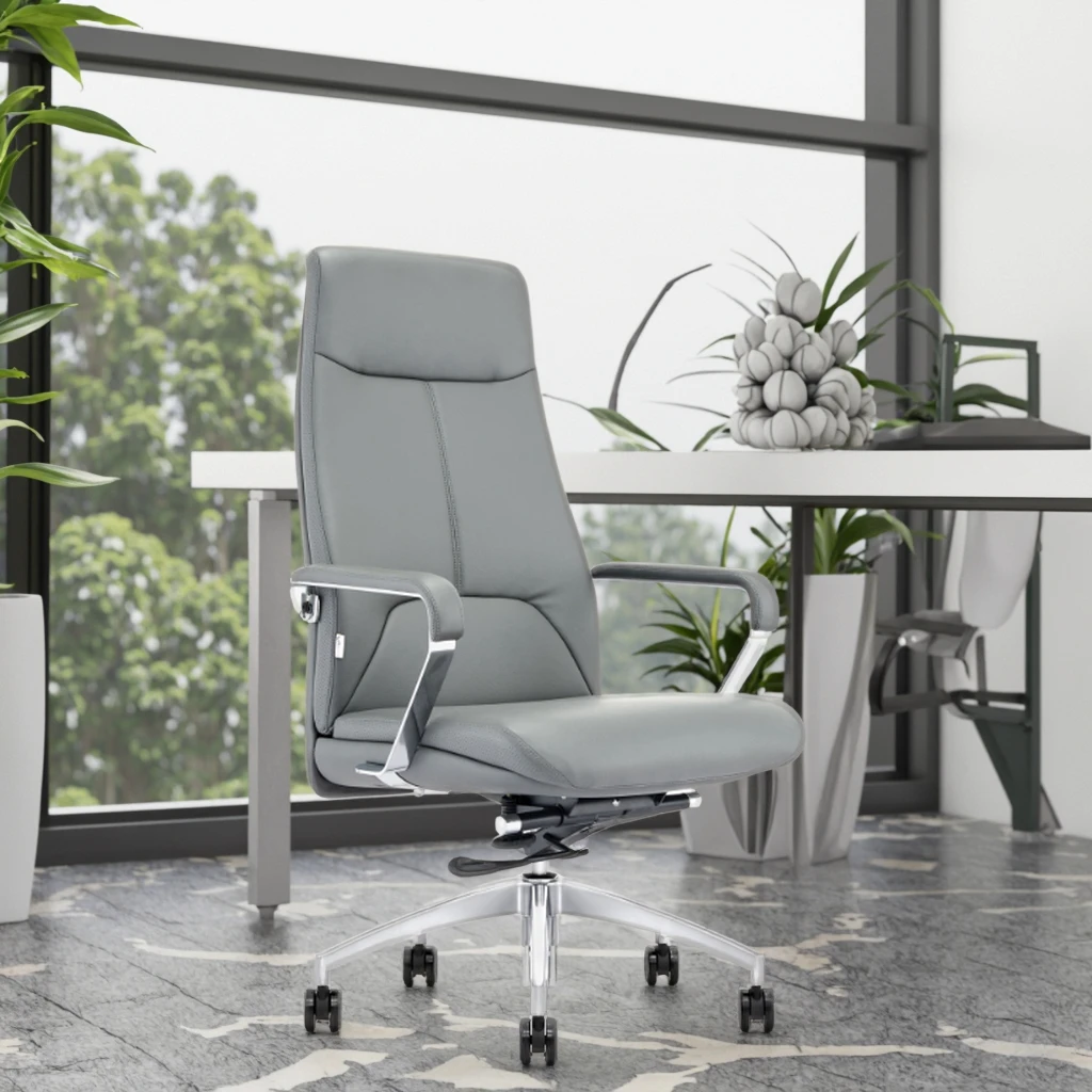 Deluxe Leather Executive Chair Double Wood Panel Construction Butterfly Mechanism Corporate Gift Idea 6
