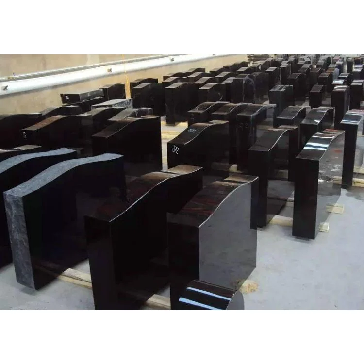 SH STONE Factory Cheapest Stone Black Granite Tombstone Monument Upright Headstone for Wholesale
