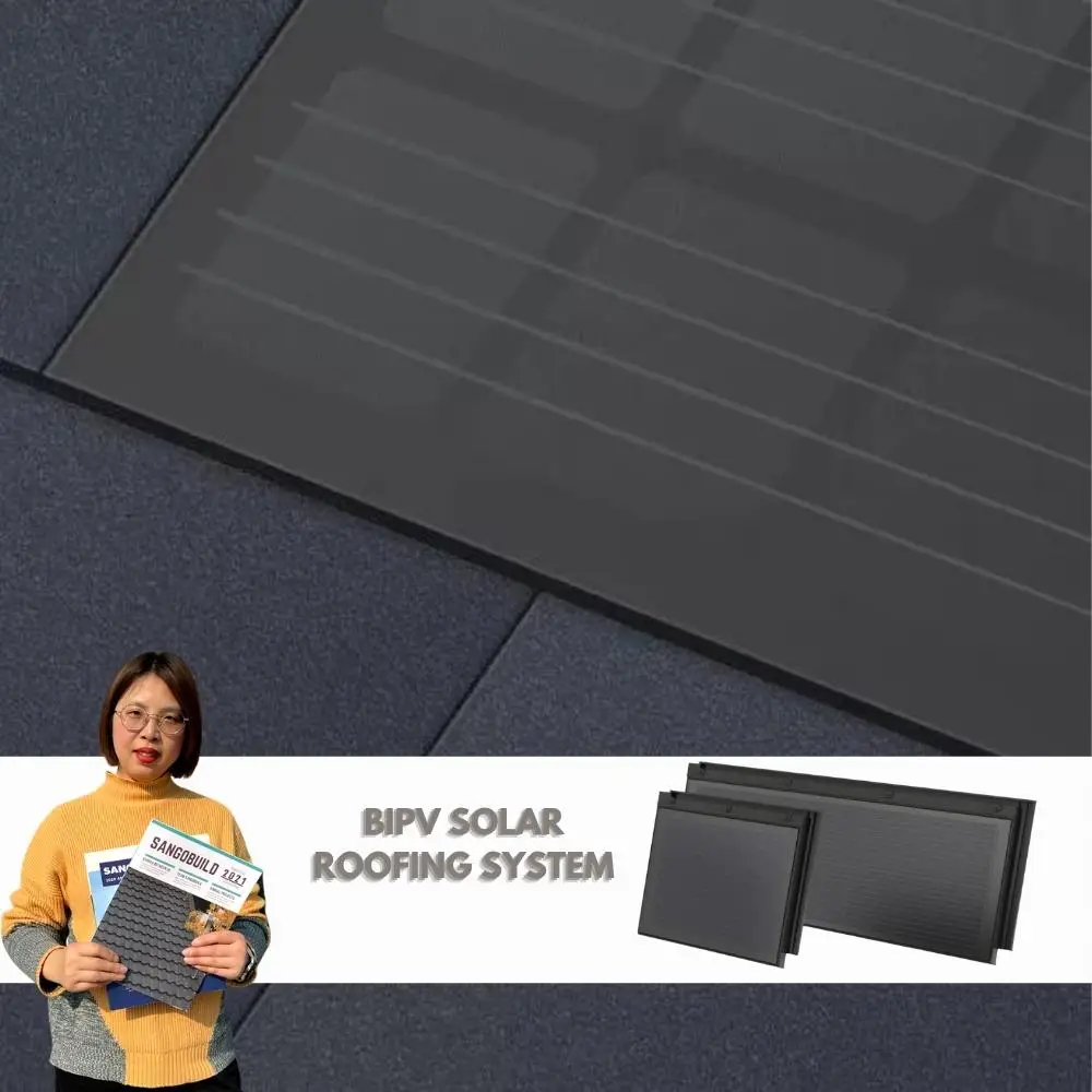 BIPV Roofing System Innovative Design of Photovoltaic Technology and Green Energy Building Material Solar ShingleRoof Tiles