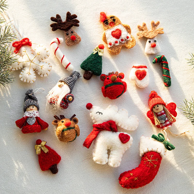 Günstige Weihnachts-Filzdekorationen, hängende Anhänger für Weihnachtsbaum, Party-, Feiertags-, Hochzeits- und Weihnachtsdekoration