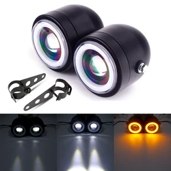 Wholesale Retro Vintage Twin Dual Headlight Black LED Front Light