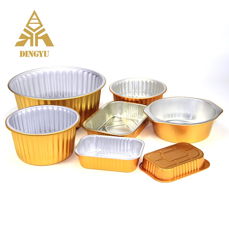 Foil Pans Baking Containers Pan Golden Aluminum Takeaway Packaging