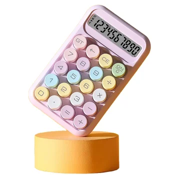 Customized logo 10 digit calculadora Children's favorite mechanical calculators with Color buttons
