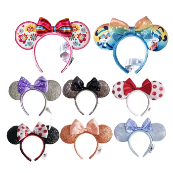 Latest Cartoon Theme Mickey Mouse Ears Headbands Plush Hair Bow COSTUME Headband Cosplay Plush Hairband For Adult/Kids