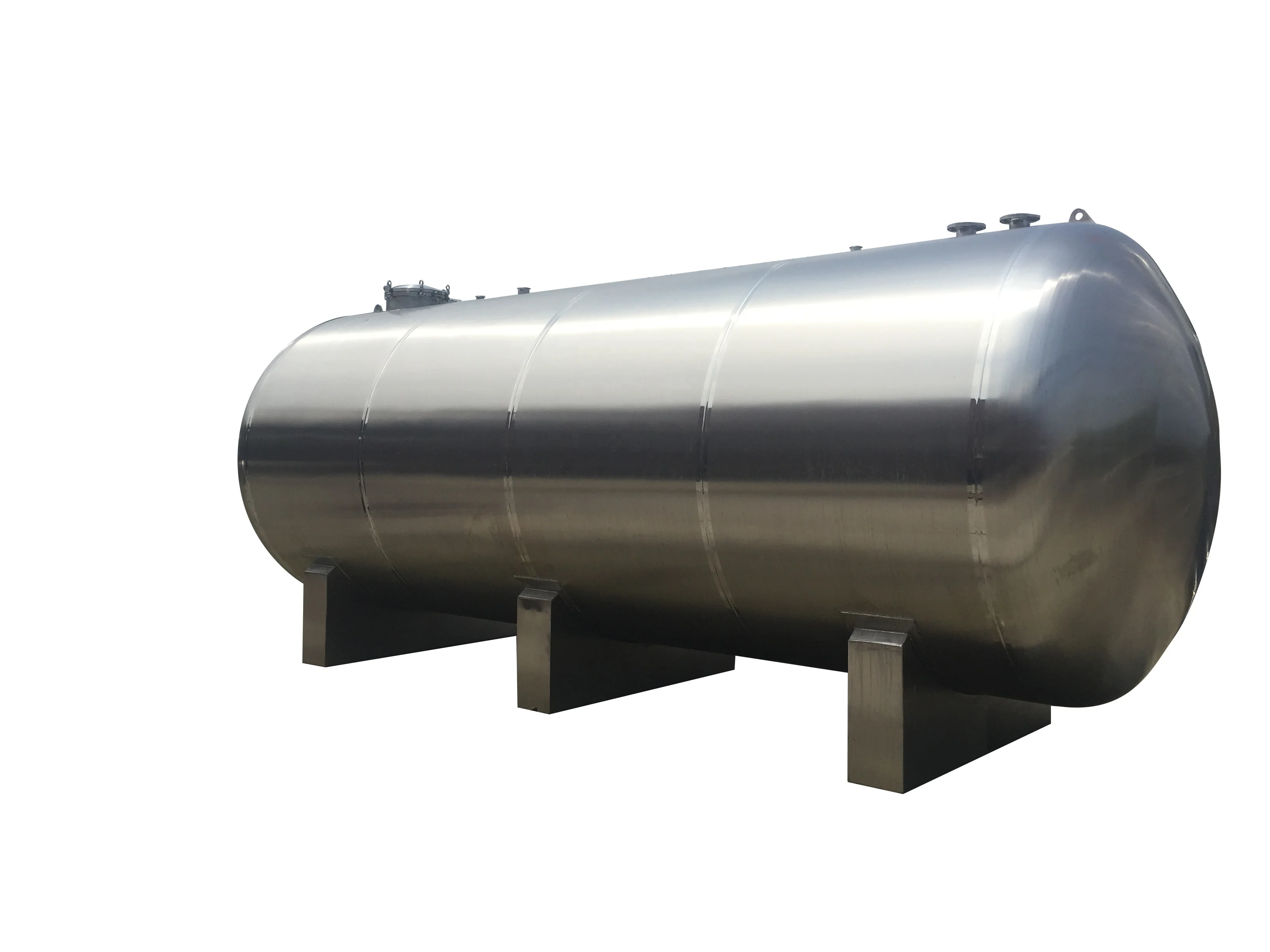 Горизонтальный однослойный резервуар для жидкости из нержавеющей стали разных размеров