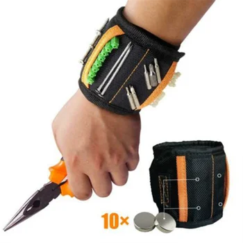 Magnetic Wristband Strong Magnets Portable Bag Electrician Tool Bag Screws Drill Holder Repair Tool Belt