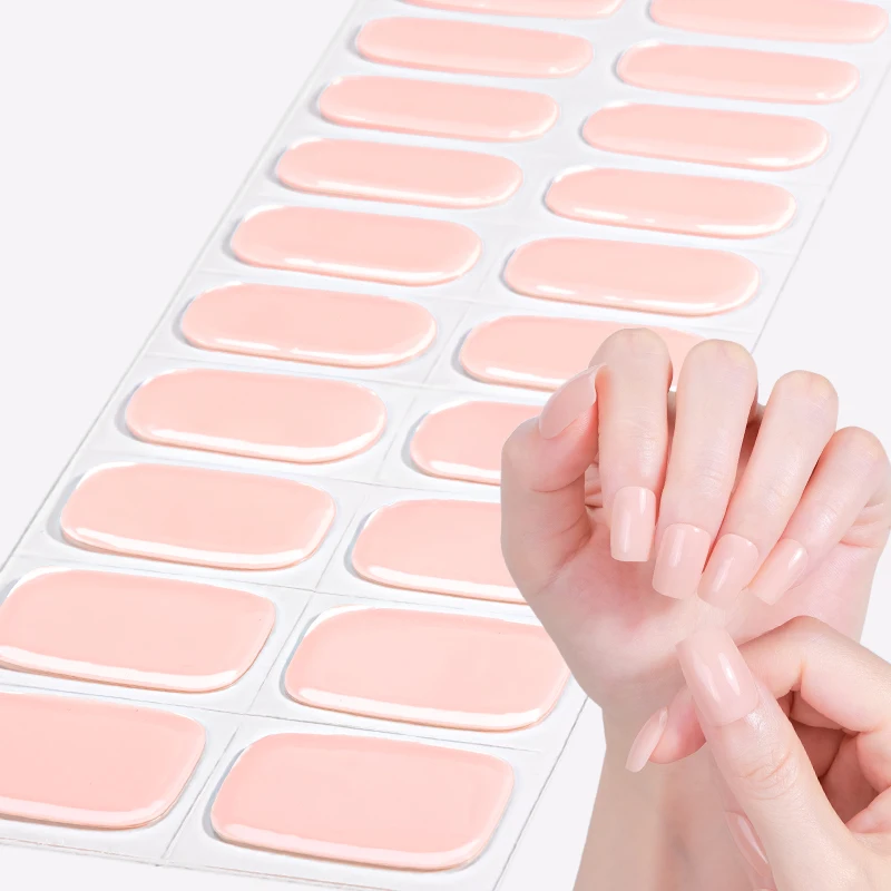 product formula upgrade super sticky not easy to come off salon quality high gloss semi cured gel nail strips-4