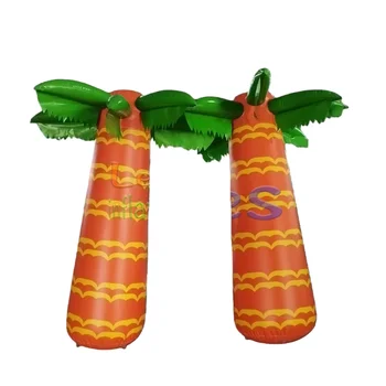 Outdoor Decorative Inflatable Palm Trees with Lighting 2m air Tight Coconut Tree for Seaside Vacation Activity Decoration