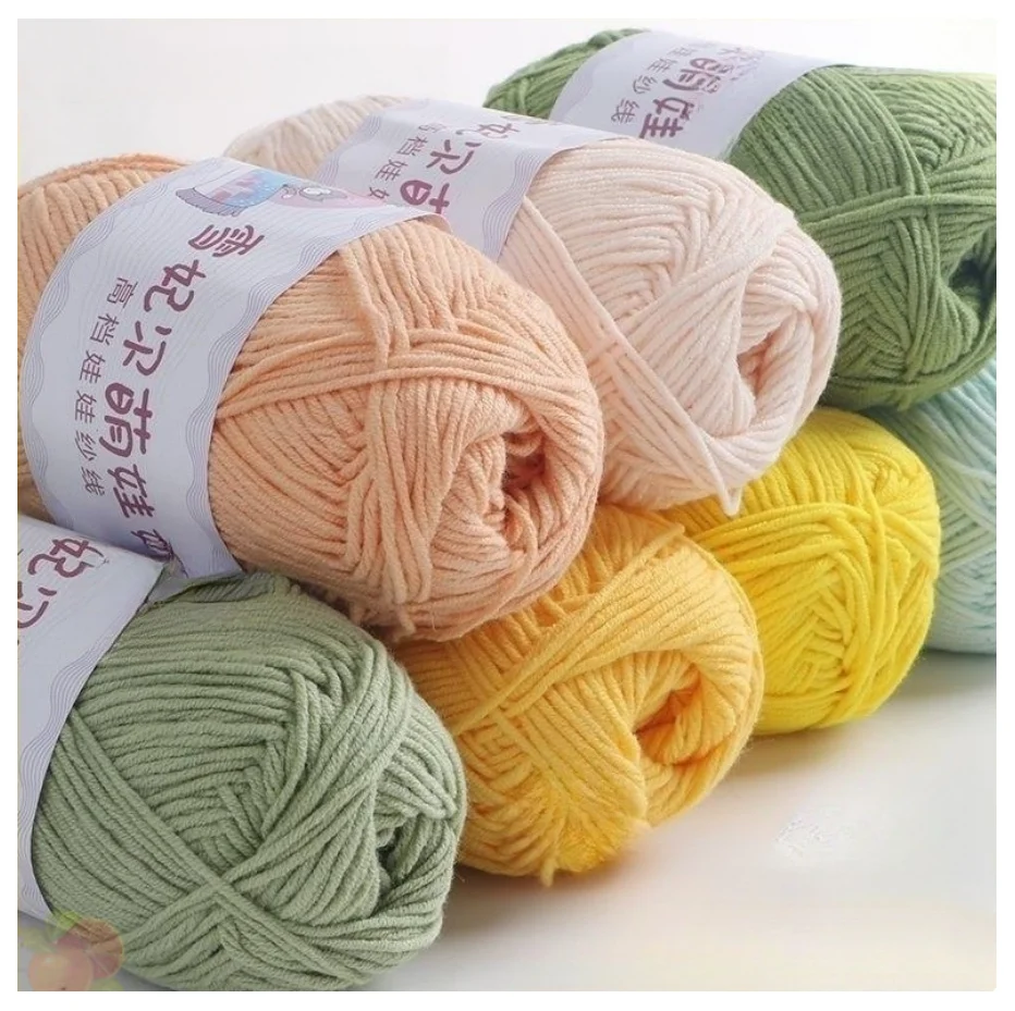 2025 Recycled 4-Strand High Tenacity Milk Baby Cotton Yarn Resistant to Pilling for Knitting and Weaving Blended Yarn"