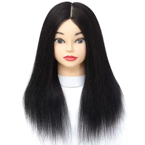 Full human hair tutorial head blow-dry styling head model