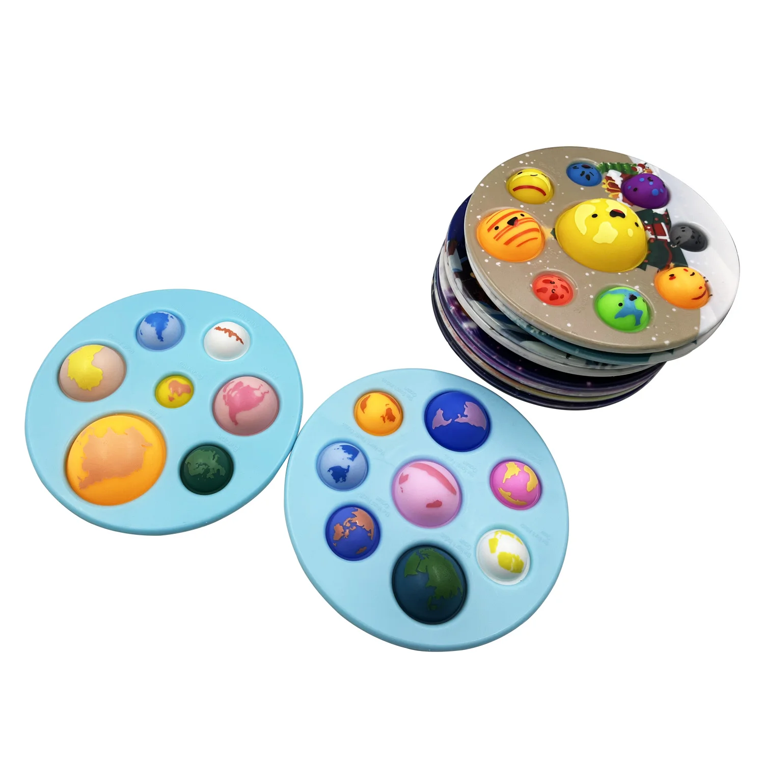 2023 новые рождественские планеты земля океан Континенты головоломка пузырьки настольные игрушки сенсорная игрушка-антистресс