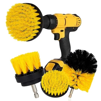 Factory Supply Bestseller 4Pieces Electric Drill Cleaning Brush Head Electric DrillBrush Head Set Car Wheel Floor Cleaning Brush